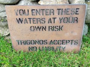Safety sign for Trigonos Education Centre