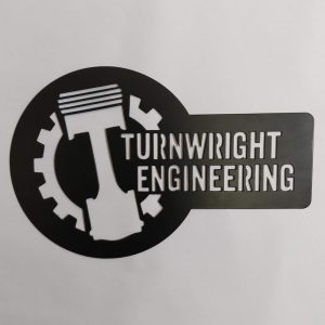 Branded logo business sign in black