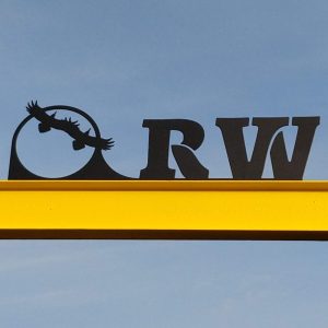 Large cut out metal commercial sign in black
