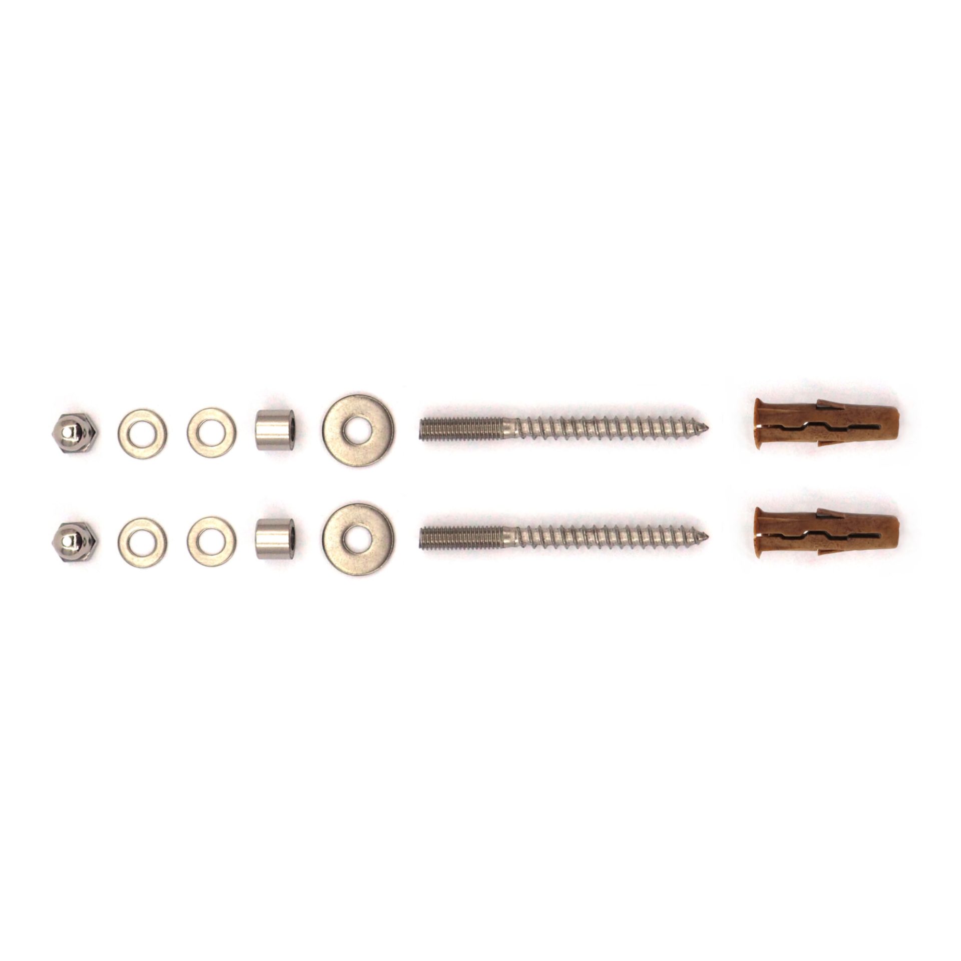 Polished Dome Nut Fixings Kit With 10mm Standoffs For Mounting Signs On ...