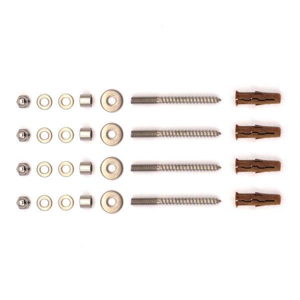 4 hole metal sign fixing kit with standoff spacers