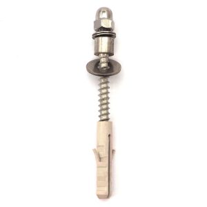 Assembled metal sign fixing kit with standoff spacer