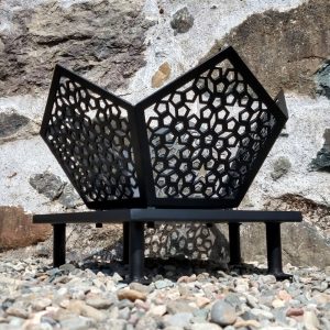 Black Star of Morocco Fire Pit and Ground Guard side view