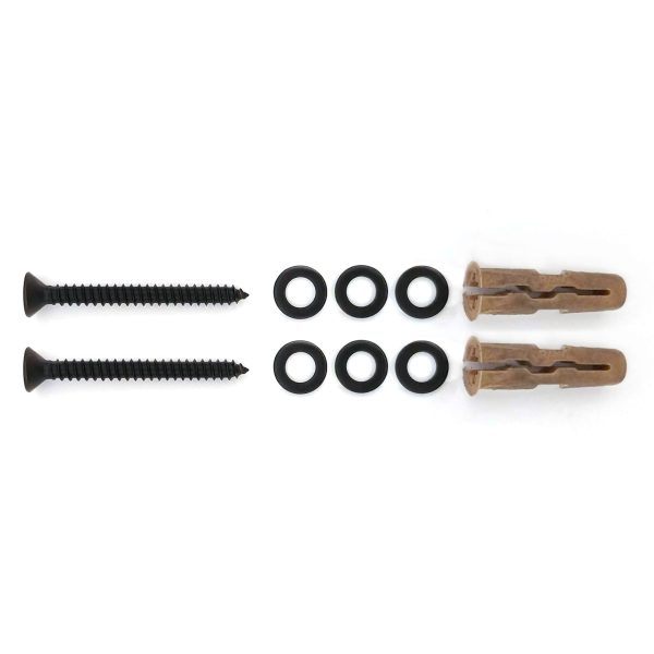 Black metal countersunk sign fixing kit with standoff spacers for masonry 2 hole kit