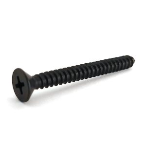 Black metal countersunk sign fixing kit with standoff spacers for masonry screw detail