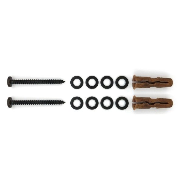 Black metal pan head sign fixing kit with standoff spacers for masonry 2 hole kit