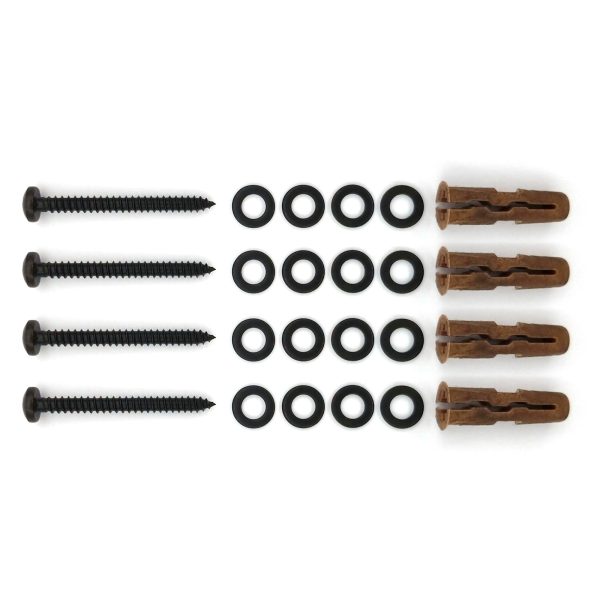 Black metal pan head sign fixing kit with standoff spacers for masonry 4 hole kit