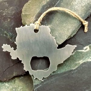 Anglesey Ynys Mon map metal bottle opener in stainless steel