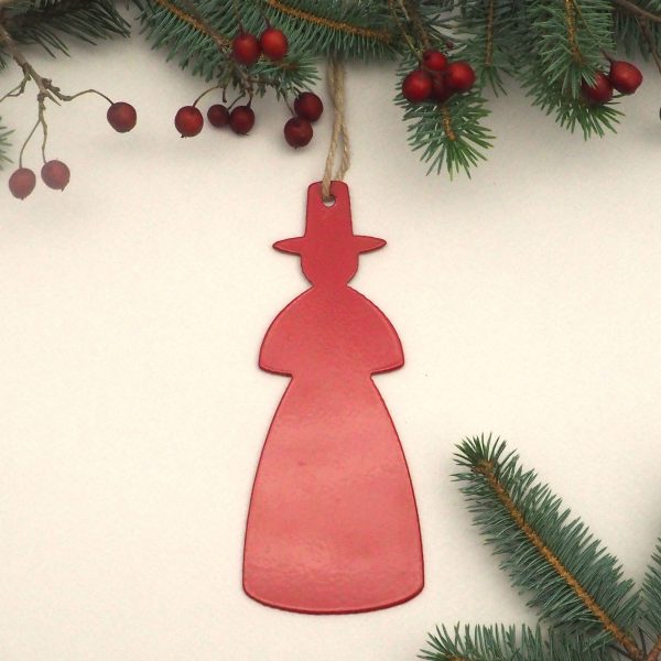 Red Welsh Lady Hanging Metal Decoration