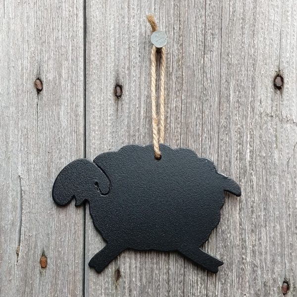 Baby Welsh lamb hanging decoration in raven black