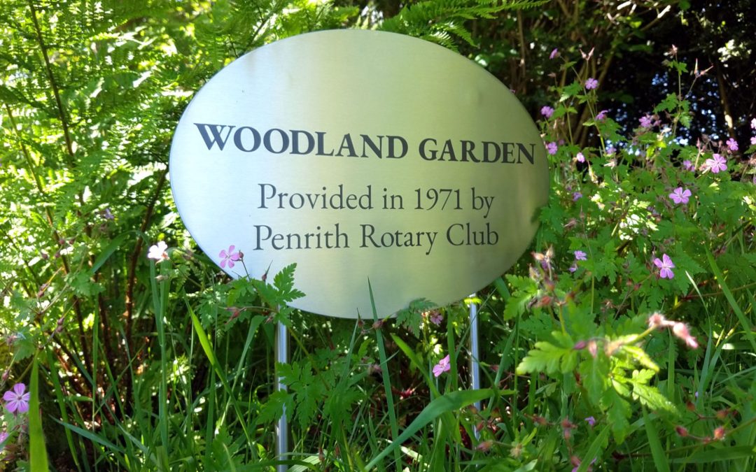 Laser-Etched Stainless Steel Garden Sign And Posts for Penrith Rotary Club