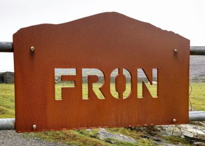 Mountain-shaped CORTEN weathering steel house name sign