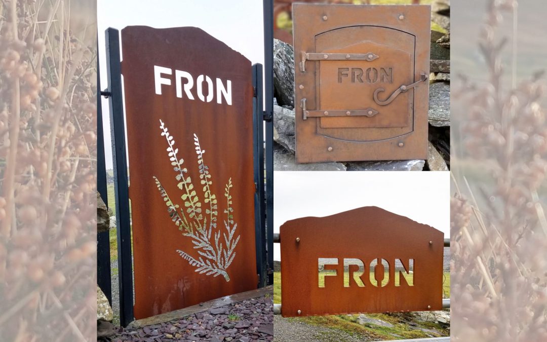 COR-TEN® Weathering Steel House Sign, Gate & Post Box