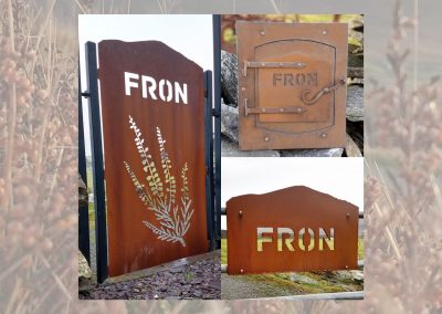 COR-TEN® weathering steel house sign, gate & post box