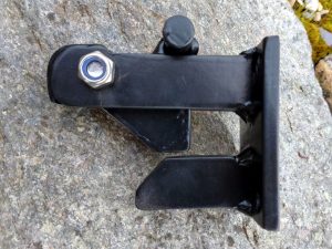 Custom sheep-proof gate latch for CORTEN weathering steel gate