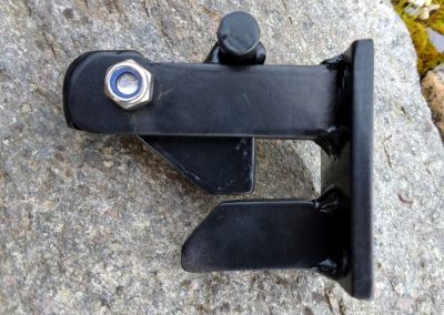 Custom sheep-proof gate latch for CORTEN weathering steel gate