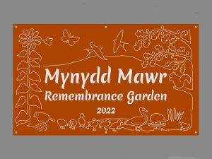Design for NHS Wales' COR-TEN weathering steel and stainless steel commemorative garden sign