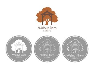 Our three different adaptations of the Walnut Barn Estate logo