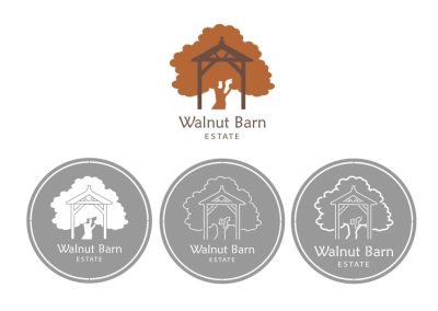 Our three different adaptations of the Walnut Barn Estate logo