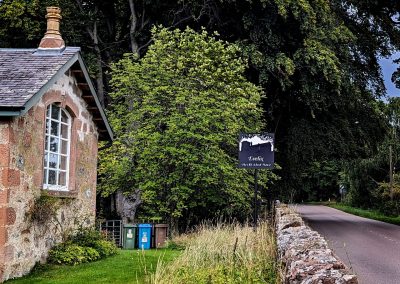 The completed sign installed outside The Old School House, Evelix