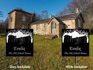 Artist's impressions of two versions of the sign shown outside The Old School House
